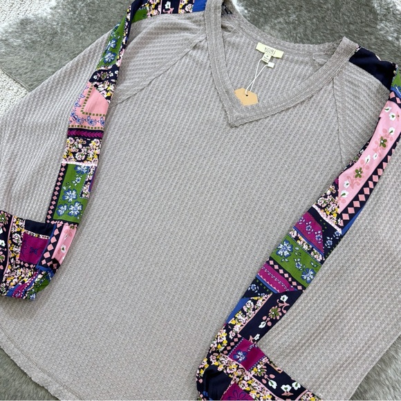 NWT Kori Waffle Knit Boho Top - Picture 3 of 11